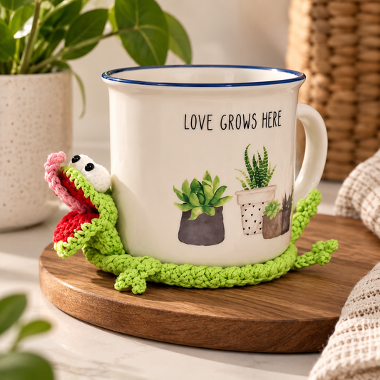 Popping Crochet Lizard Coaster