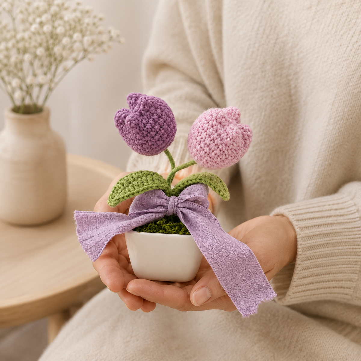 Crochet Tulip Duo Pot