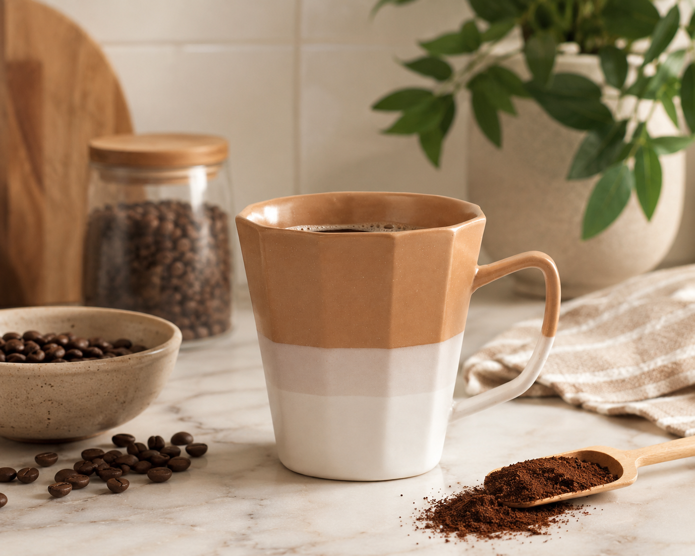 Two-Tone Stoneware Ceramic Mug