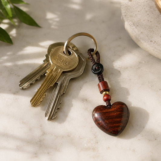 Handcrafted Wooden Heart Keyring