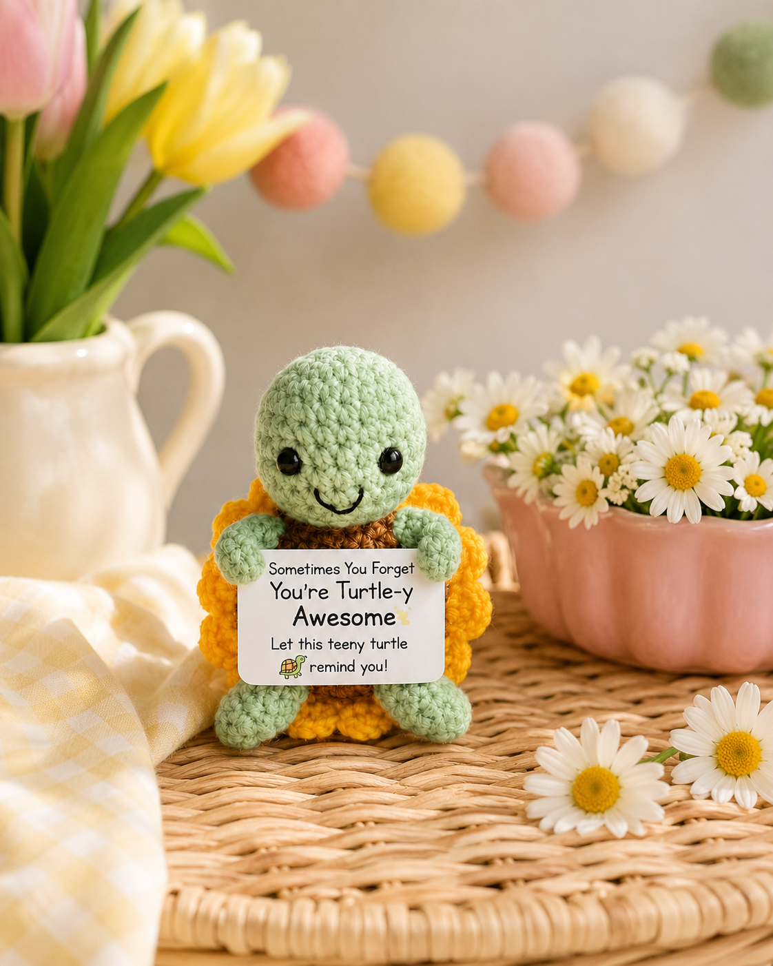 Turtle-y Awesome Sunflower Crochet Turtle
