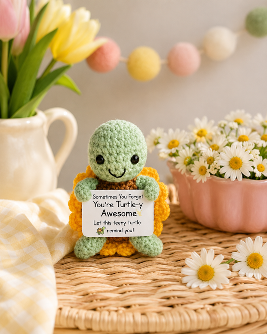 Turtle-y Awesome Sunflower Crochet Turtle