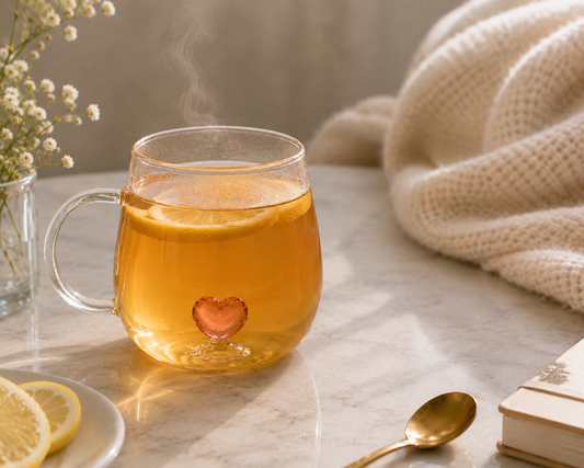 Gradient Heart Glass Mug