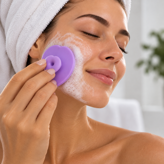 Heart-Shaped Silicone Facial Scrubber