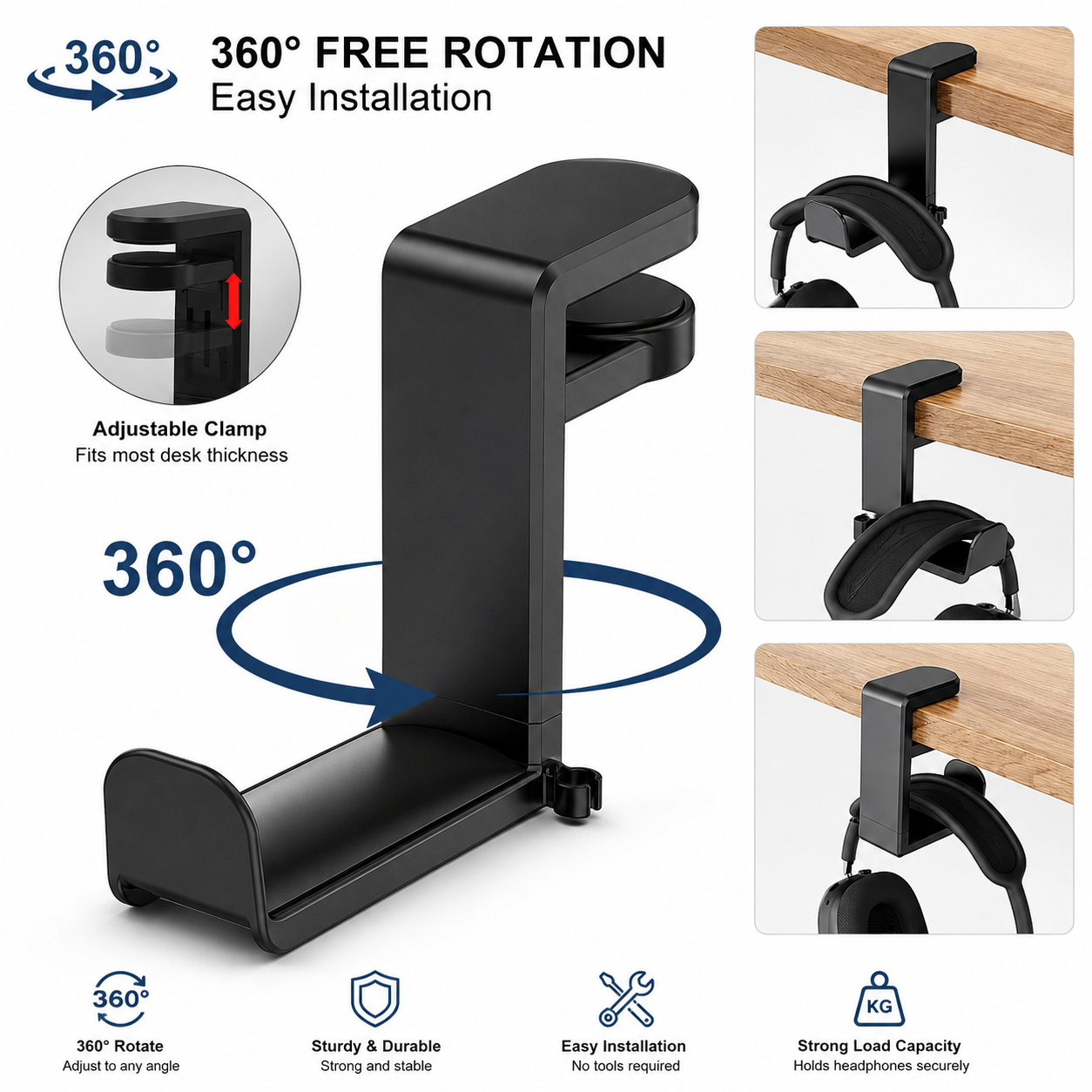 360° Rotating Headphone Holder