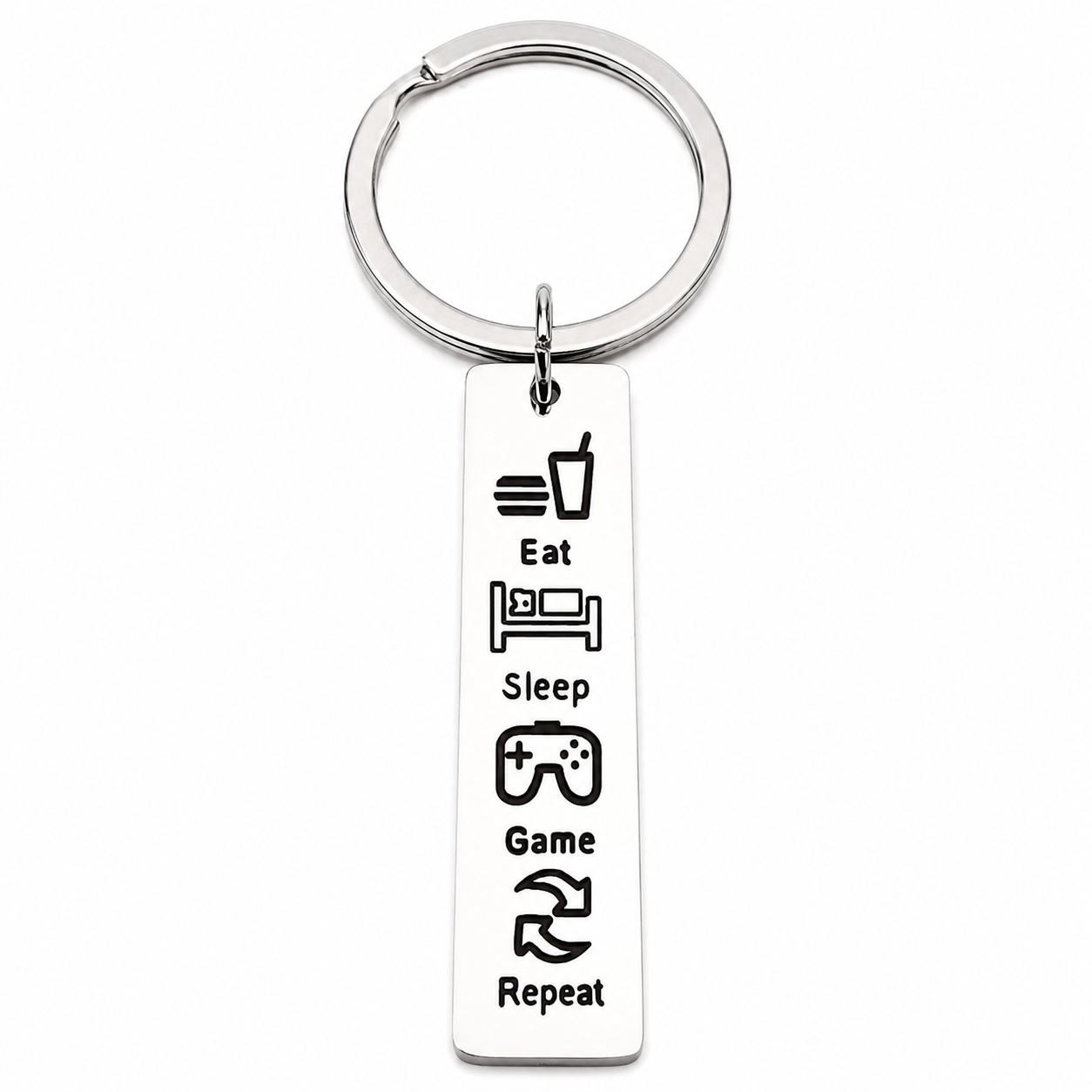 Eat Sleep Game Repeat Keychain