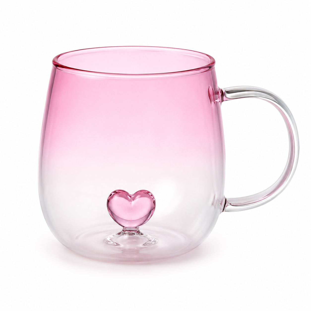Gradient Heart Glass Mug
