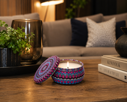 Lavender Mandala Tin Candle