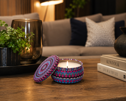 Lavender Mandala Tin Candle