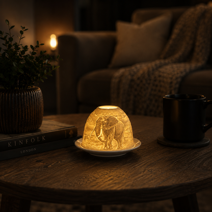 Elephant Porcelain Tealight Candle Holder