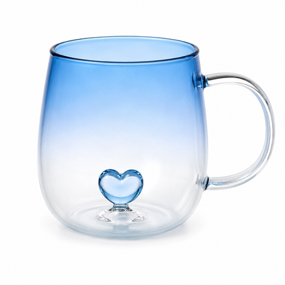 Gradient Heart Glass Mug
