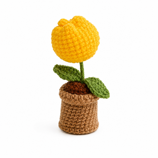 Crochet Tulip Flower Pot