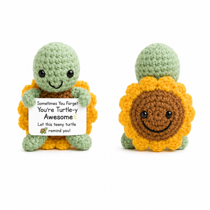 Turtle-y Awesome Sunflower Crochet Turtle