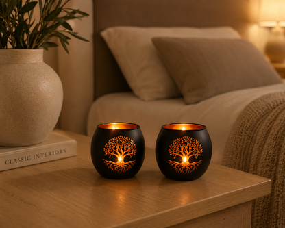 Tree of Life Glass Candle Holder